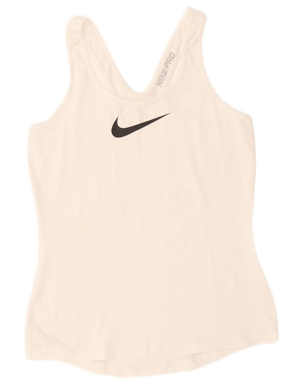 Женский топ с графическим принтом Nike Dri Fit UK 14, большой белый