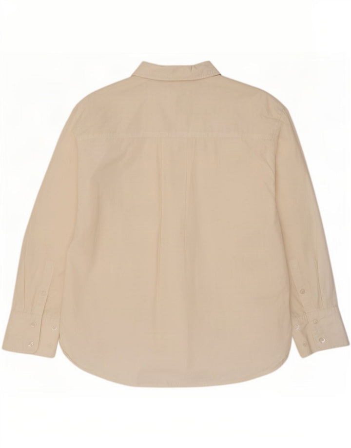 Женская рубашка оверсайз Zara UK 14, средний белый хлопок, белый цвет