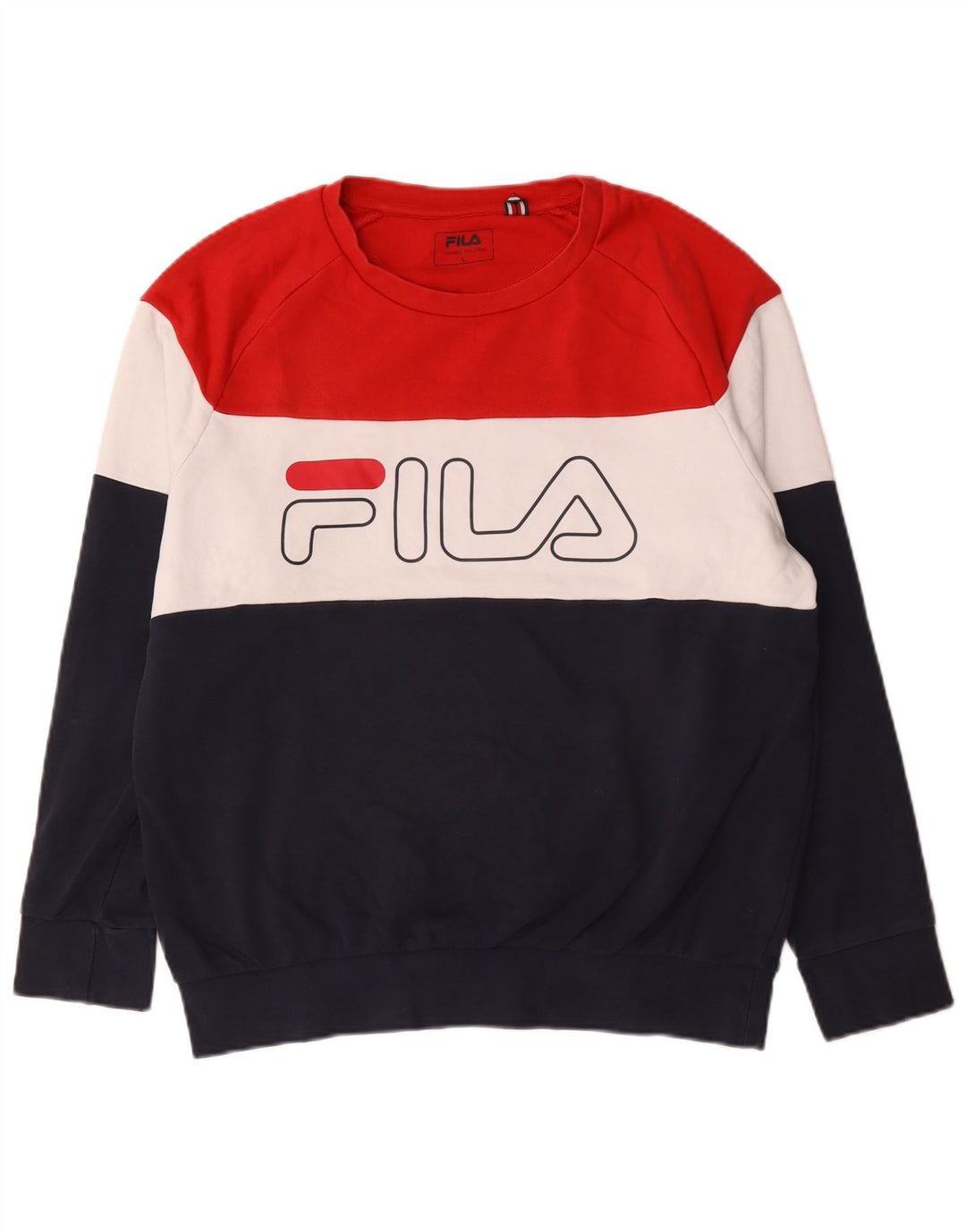 Fila Мужской свитшот с графическим рисунком, большой разноцветный хлопковый джемпер с цветными блоками