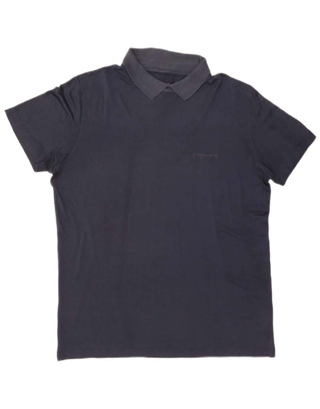 GIORGIO ARMANI Мужская рубашка-поло IT 50 Medium Navy Blue Silk