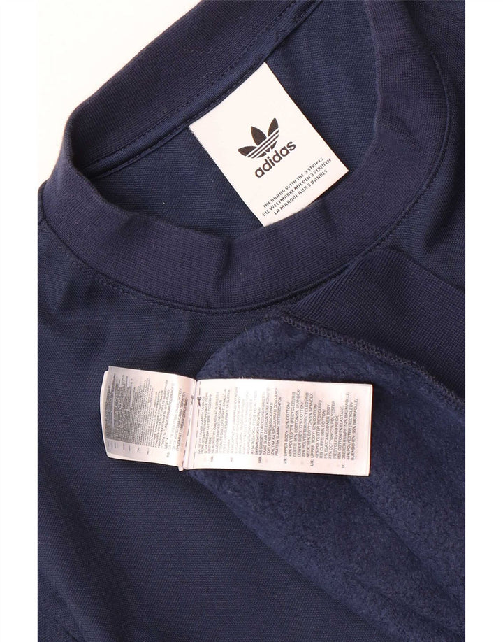 Мужской свитшот Adidas с графическим рисунком, маленький темно-синий, хлопковый