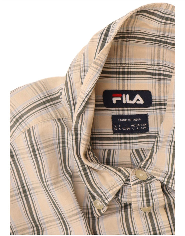 Мужская рубашка Fila, большая, бежевая, хлопок