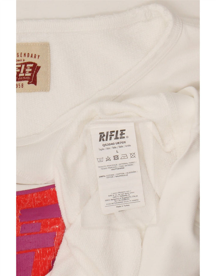 Женский укороченный свитшот с рисунком Rifle, большой белый хлопок, Великобритания, 16 шт.