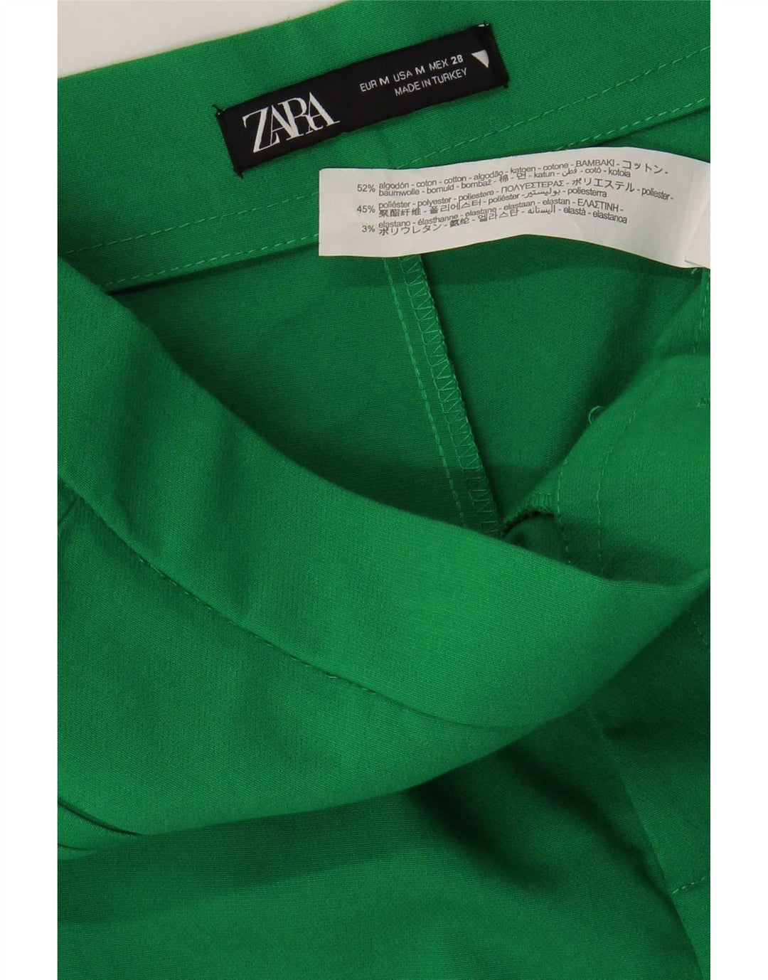 Женские укороченные брюки Zara Bootcut Medium W28 L25, зеленый хлопок