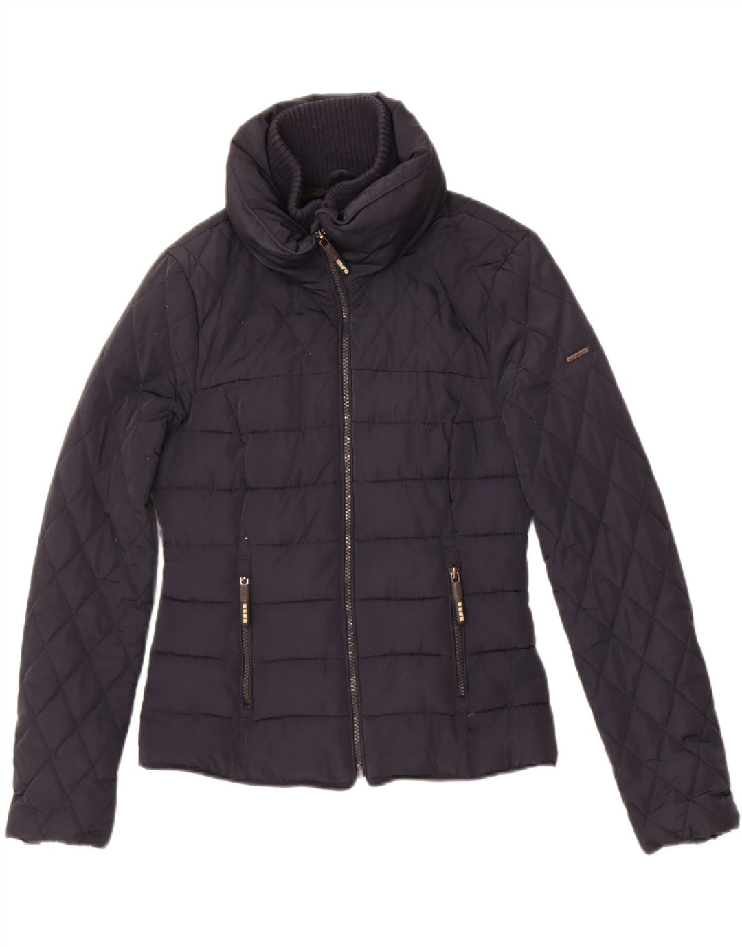 Женская стеганая куртка Superdry UK 10, маленький размер, темно-синий, полиэстер