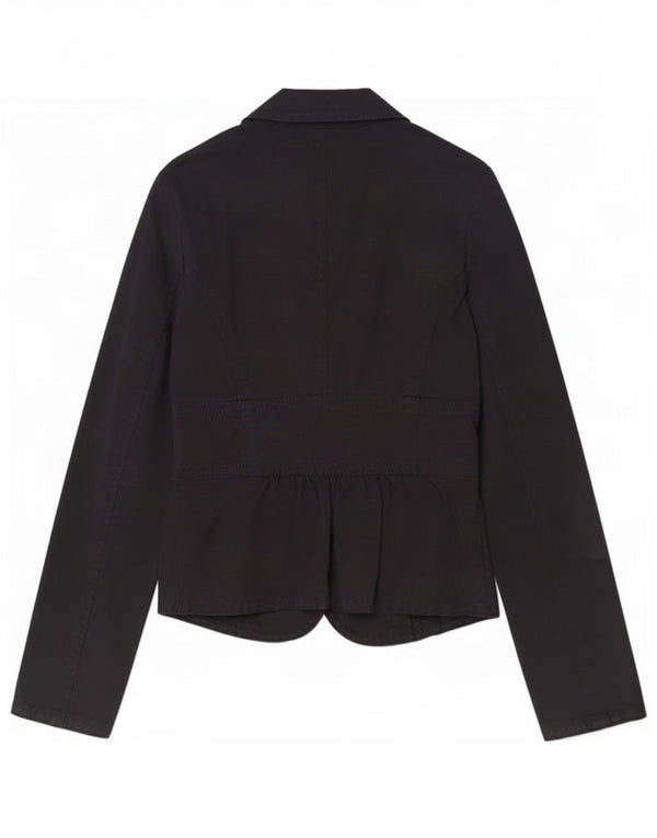 Sisley Womens Blazer Jacket IT 40 Small Black Cotton