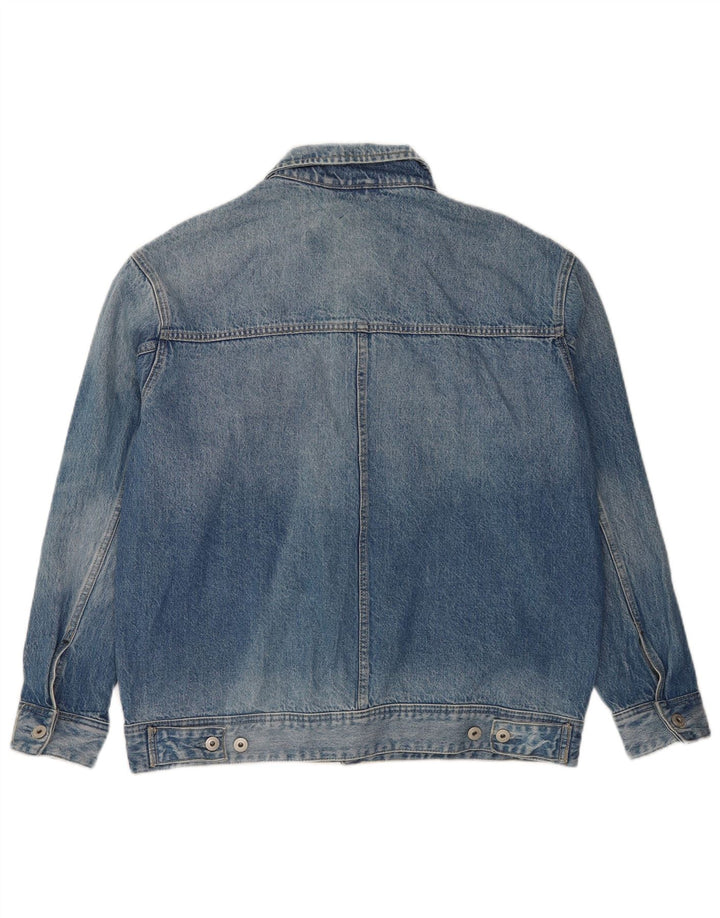 Мужская джинсовая куртка Superdry UK 40, большая синяя, хлопок