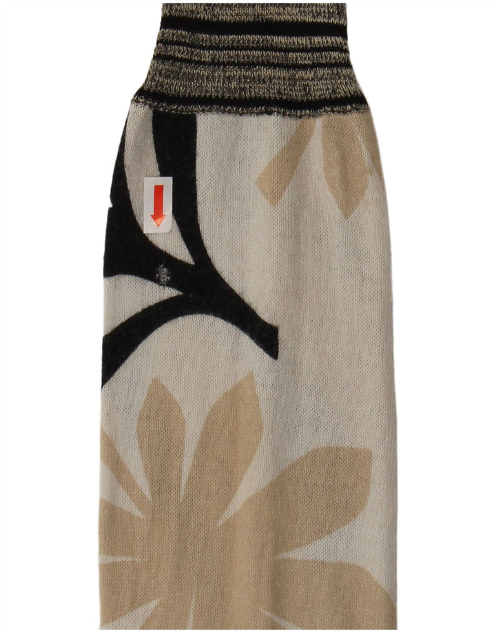 ICEBERG Женский кардиган-свитер UK 6 XS Off Белый Хлопок с цветочным принтом