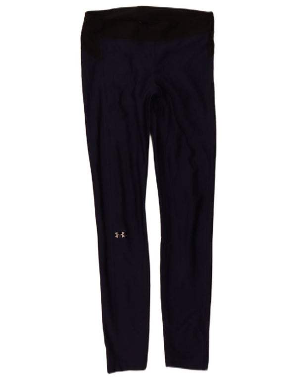 UNDER ARMOUR Womens Leggings UK 10 Small  Navy Blue