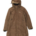 Женское стеганое пальто с капюшоном Jack Wolfskin UK 16, большой коричневый полиэстер