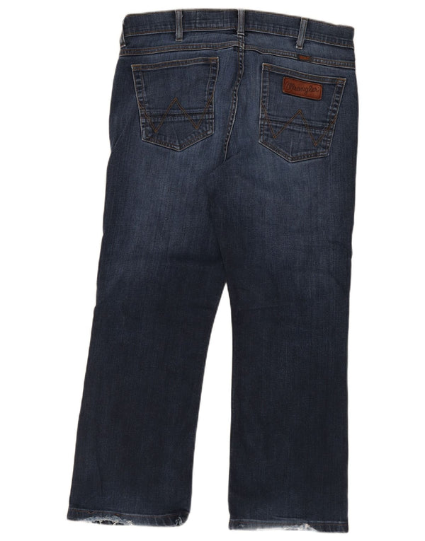 Wrangler Mens Jacksville Bootcut Jeans W34 L26 Navy Blue Cotton