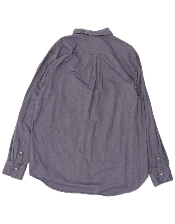 Gant Mens Regular Fit Shirt Size 45/46 2XL Blue Cotton