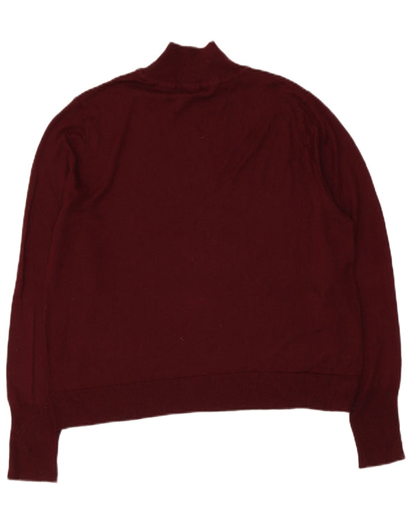 Женский джемпер с высоким воротником Zara UK 16, большой бордовый цвет