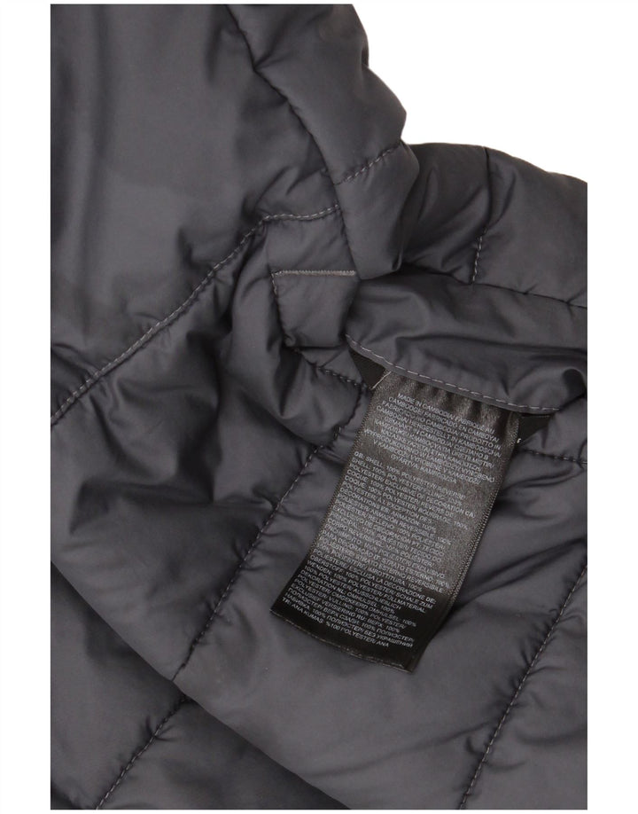 Стеганая куртка The North Face для мальчиков 11–12 лет, большая серая с цветными блоками