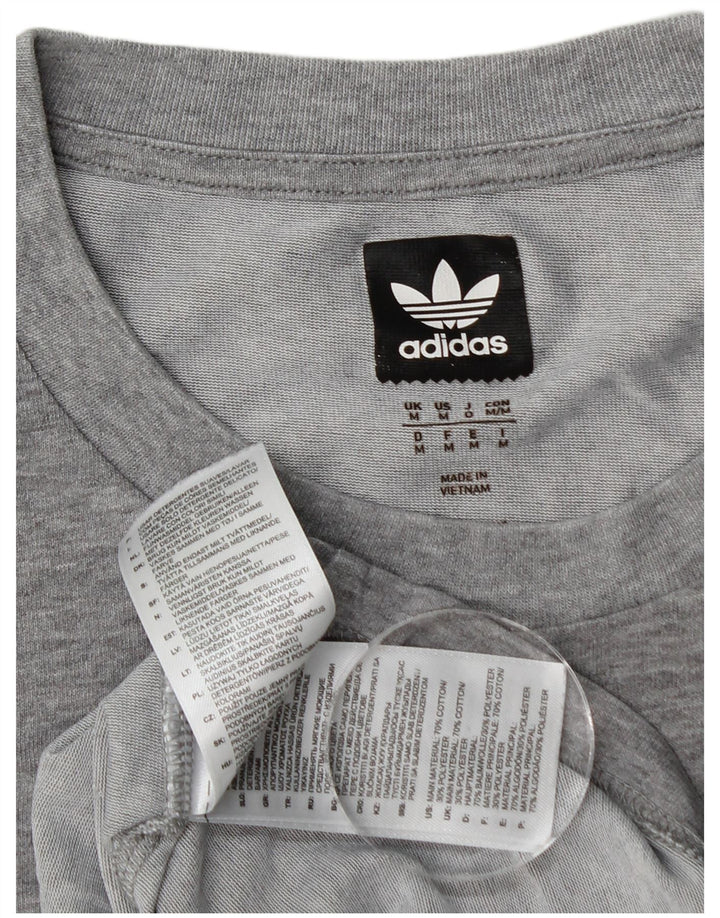 Мужская футболка Adidas Top среднего серого цвета из хлопка