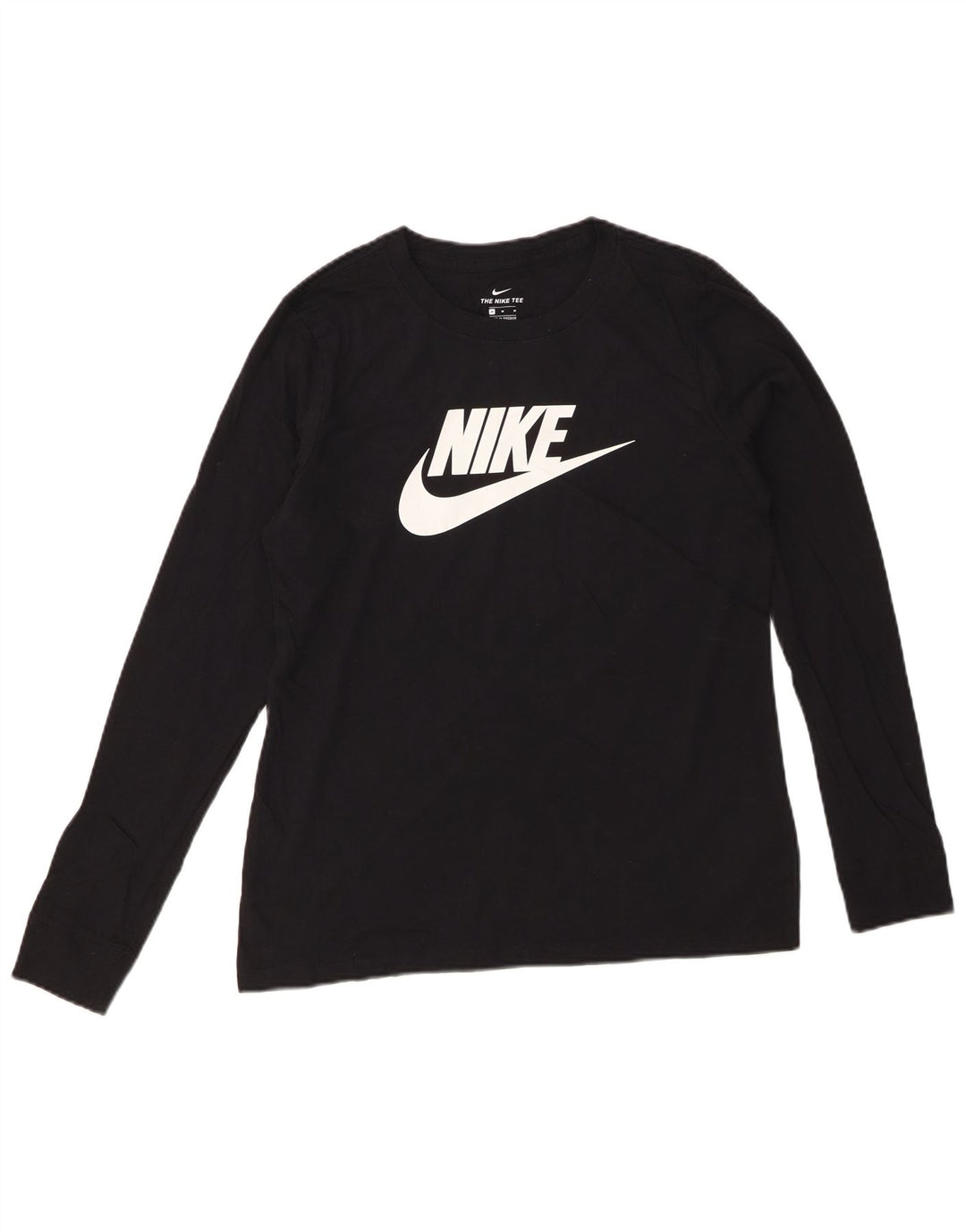 Женский топ с графическим рисунком NIKE UK 14, средний черный хлопок, с длинным рукавом