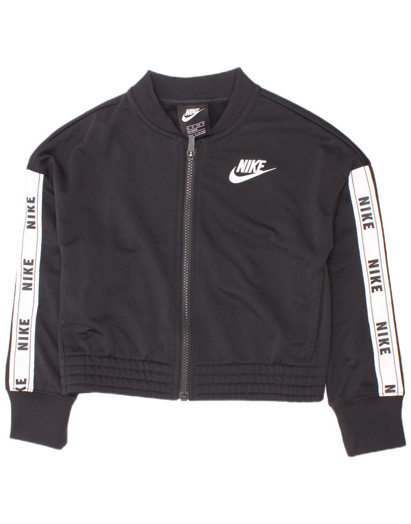 Спортивный костюм с графическим рисунком для девочек Nike, 6–7 лет, XS, черный с цветными блоками