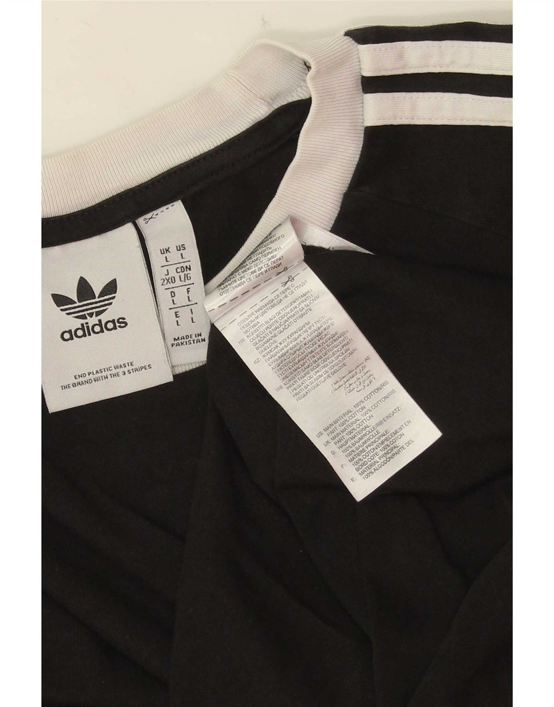 Мужская футболка Adidas Top большого размера из хлопка черного цвета
