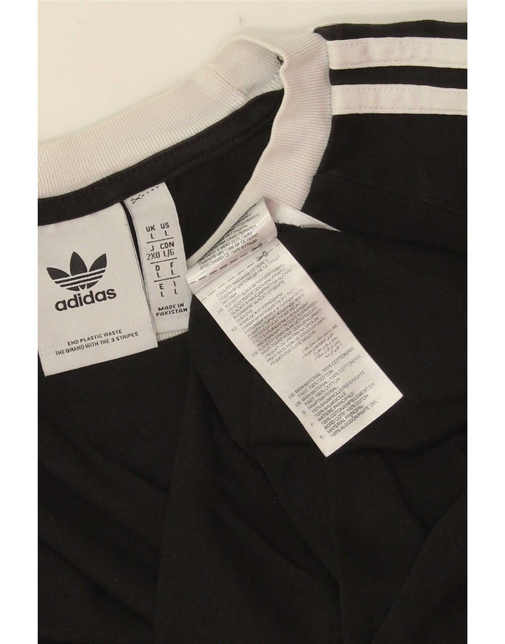Мужская футболка Adidas Top большого размера из хлопка черного цвета