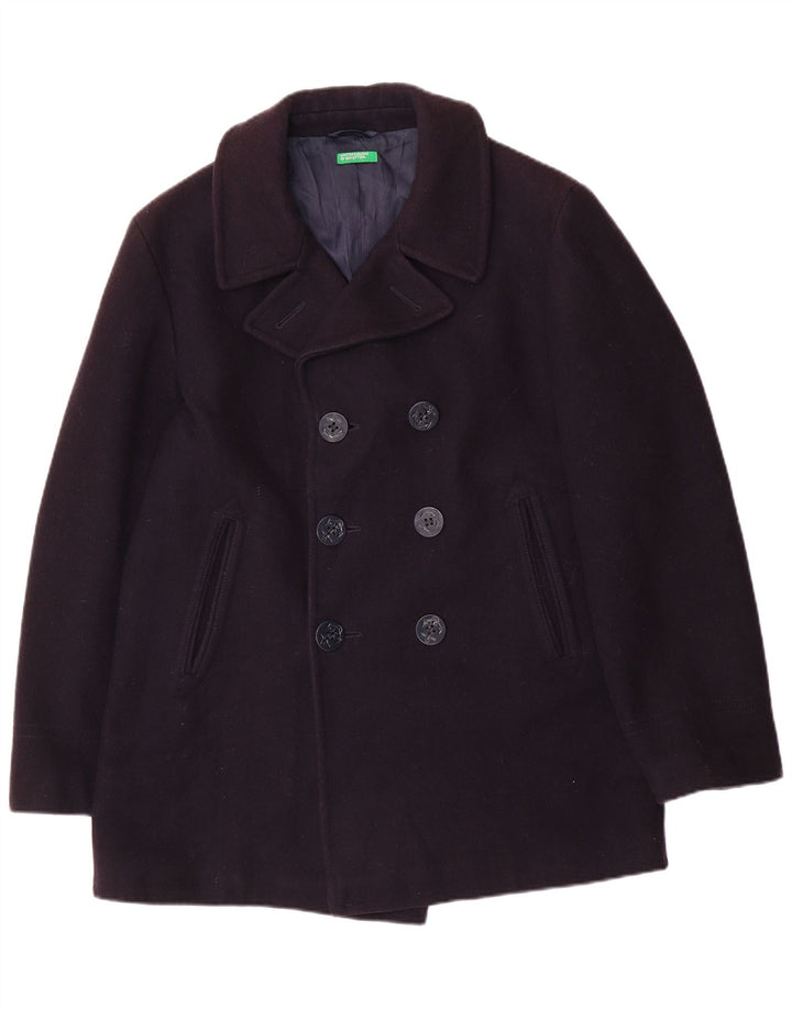 Мужское полупальто Benetton IT 48 Medium Navy Blue Wool