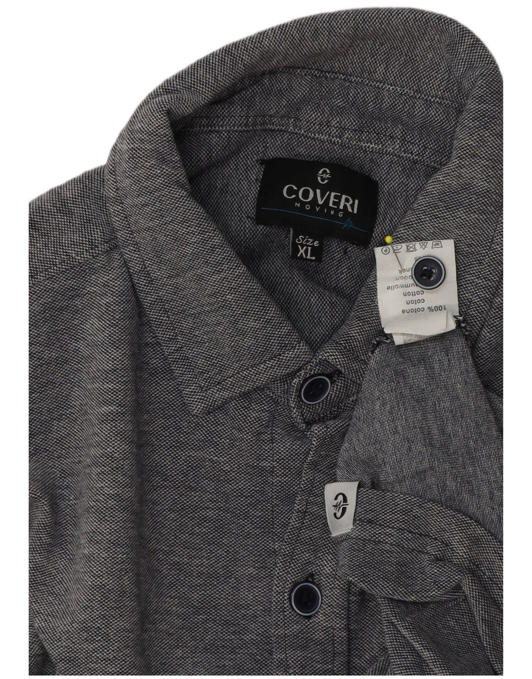 Мужская рубашка с коротким рукавом Coveri XL, серая, хлопок