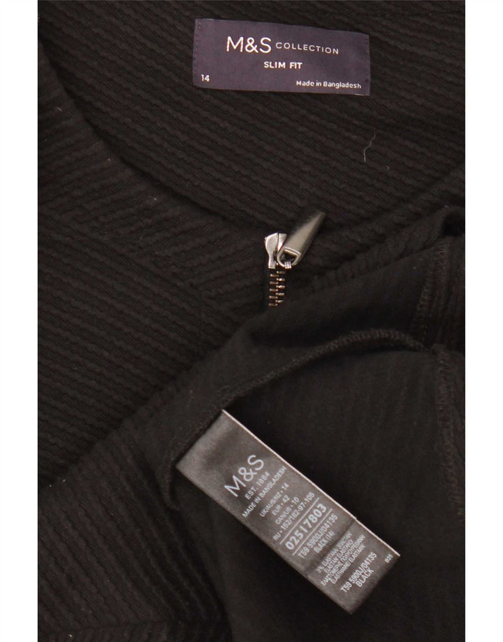 Женский укороченный пиджак на молнии Marks & Spencer UK 14, средний черный