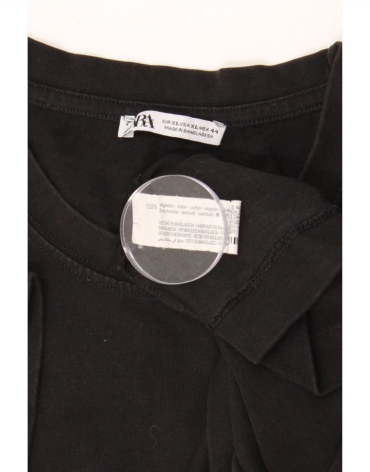 Мужская футболка ZARA Top XL, черный хлопок