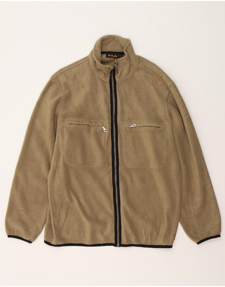 Куртка мужская флисовая FILA UK 40, большая, бежевая