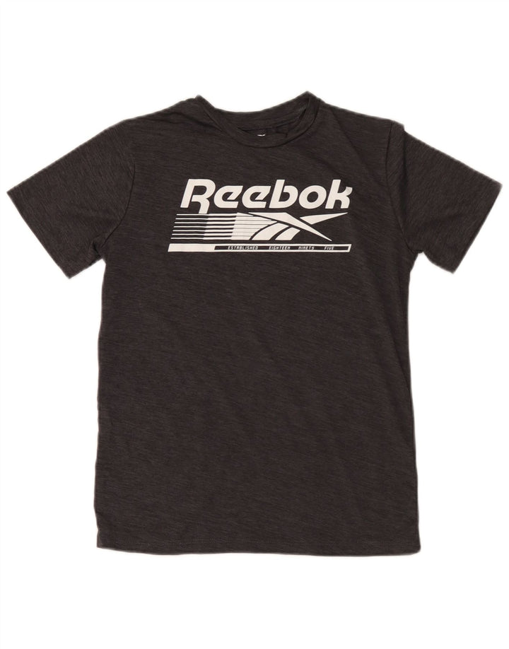 Футболка Reebok с рисунком для мальчиков, 10–11 лет, средний серый полиэстер