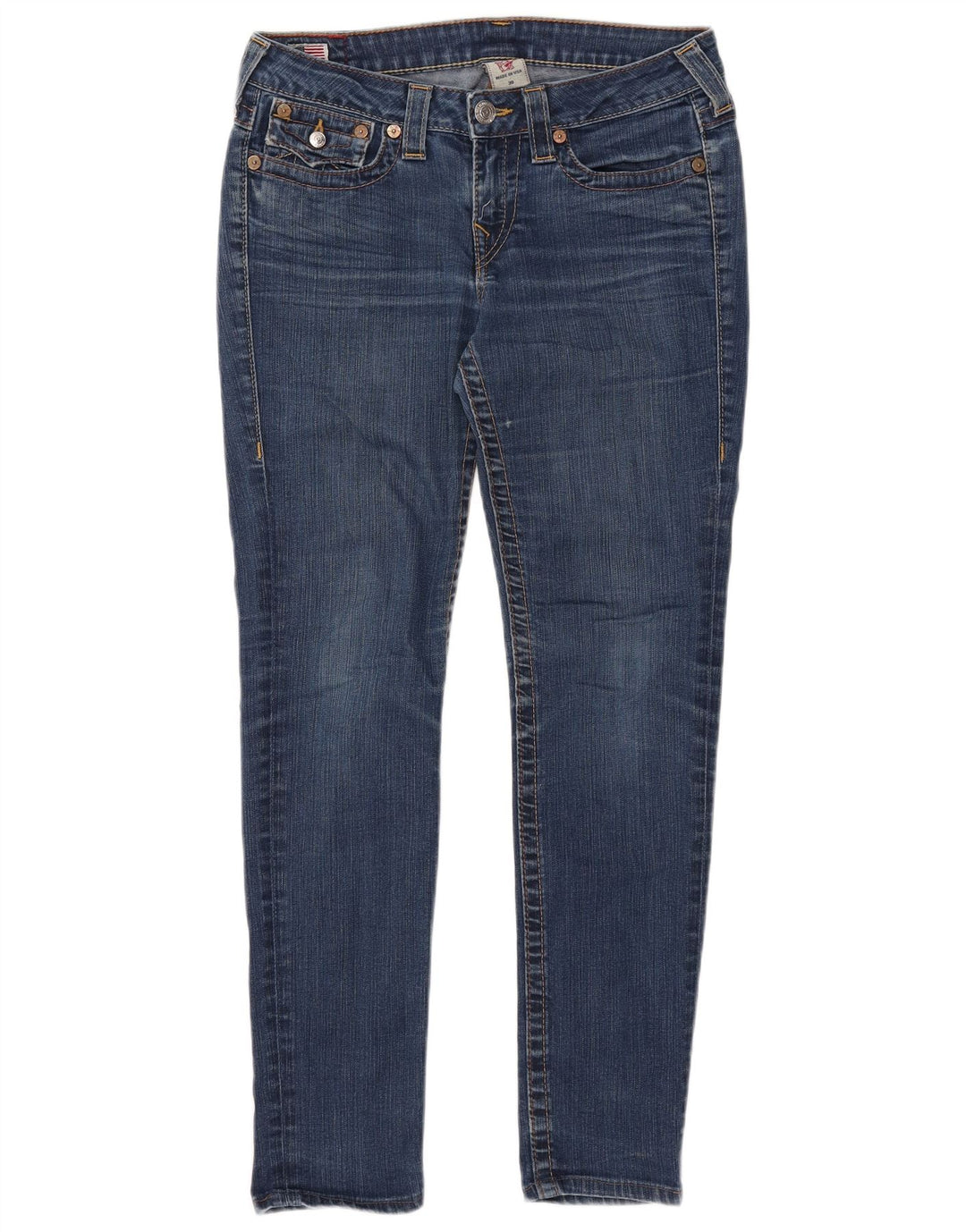 Женские узкие джинсы TRUE RELIGION W30 L30 синие, хлопок