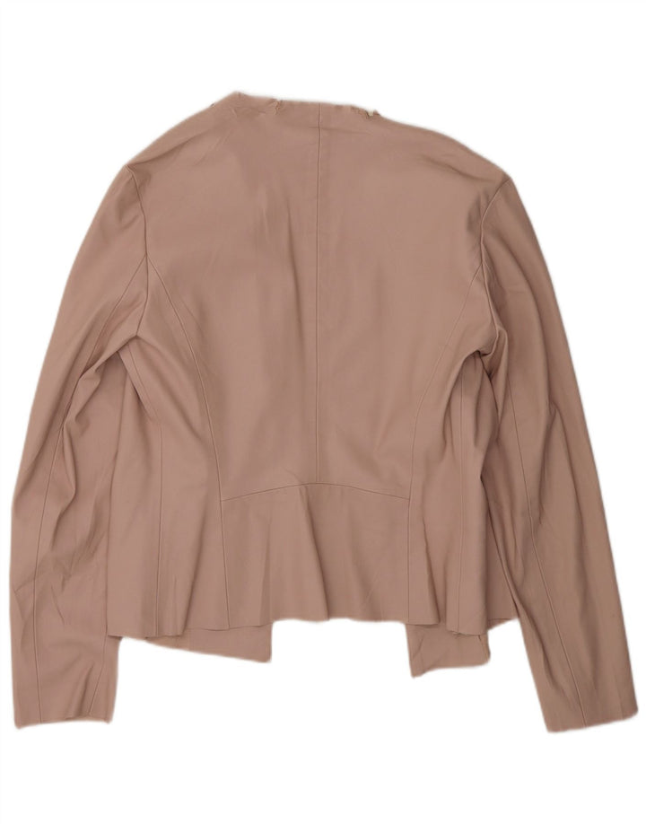 Женский пиджак из искусственной кожи Zara UK 14, средний розовый