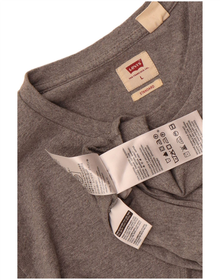 Мужской топ стандартного кроя Levi's с длинными рукавами, большой серый хлопок с крапинками