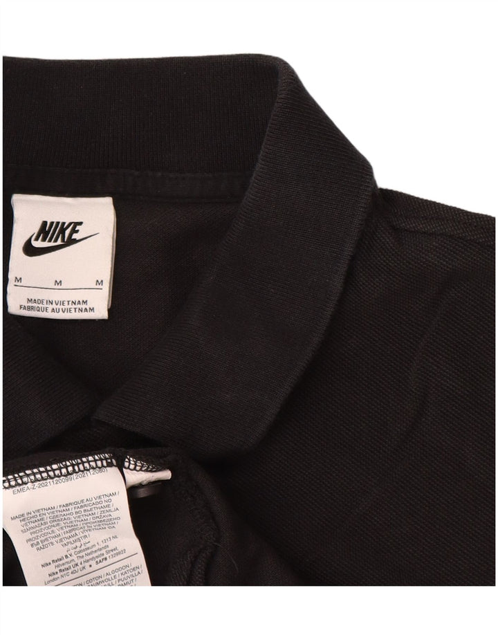 Мужская рубашка-поло Nike среднего размера, черная, хлопок
