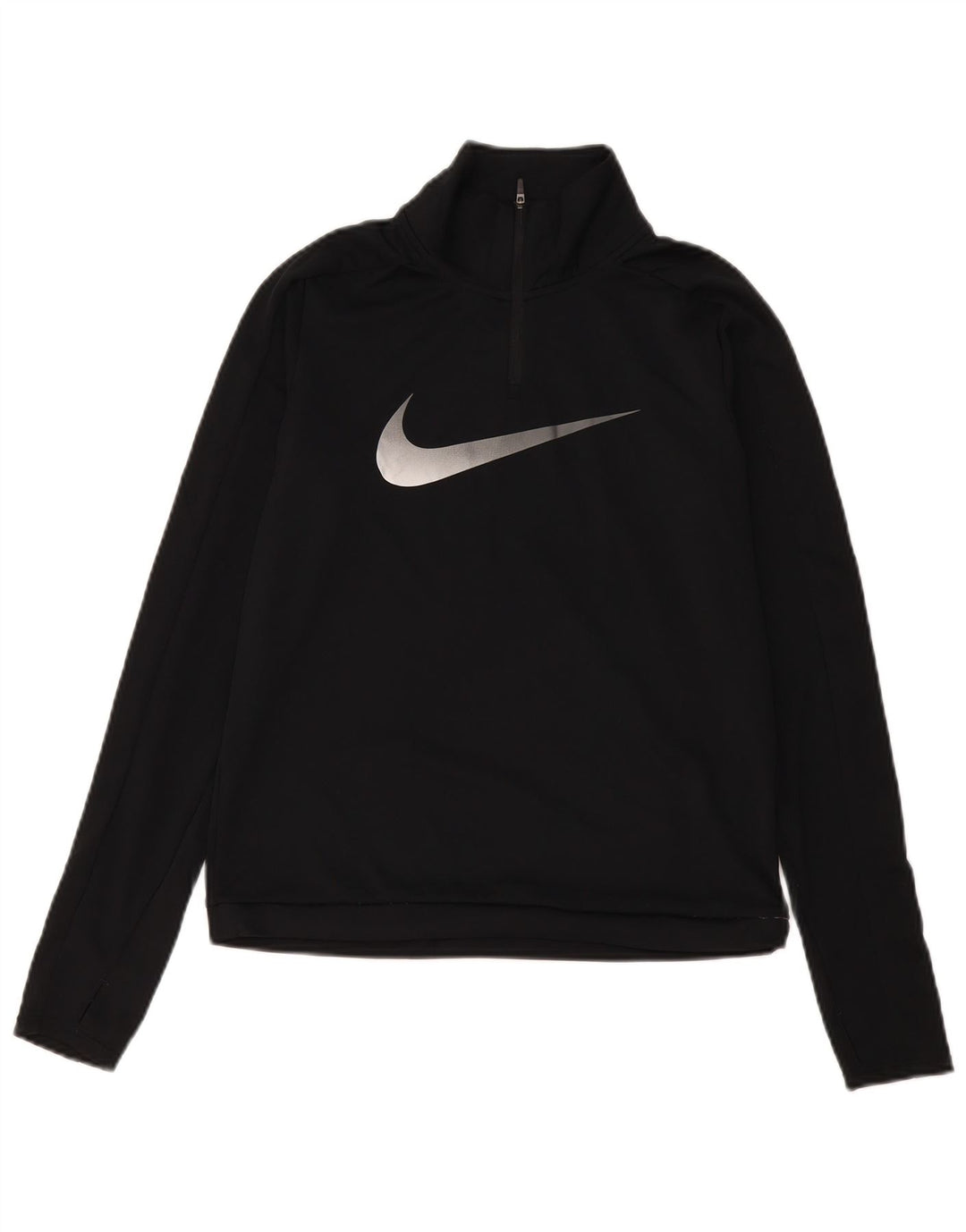 Женский спортивный костюм-пуловер с воротником на молнии Nike Dri Fit UK 10, маленький черный