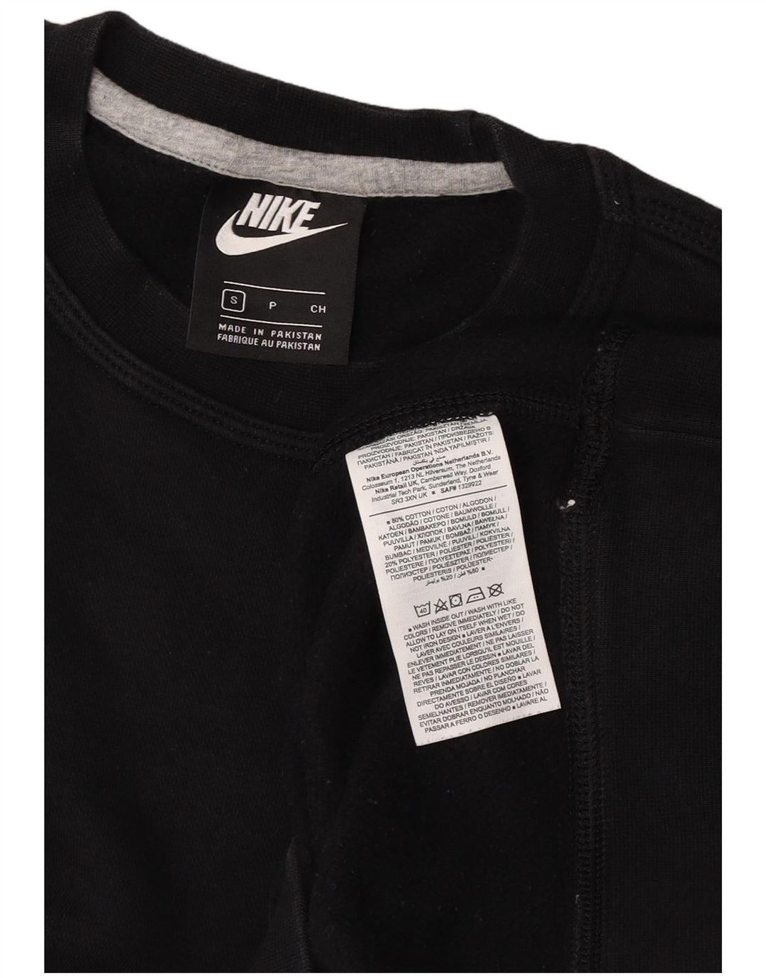 Мужской свитшот Nike, маленький черный хлопковый джемпер