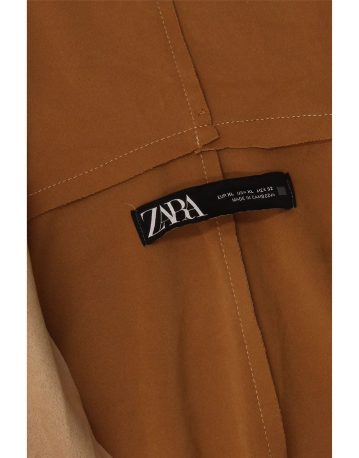 Женское пальто с капюшоном Zara UK 18 XL Бежевый