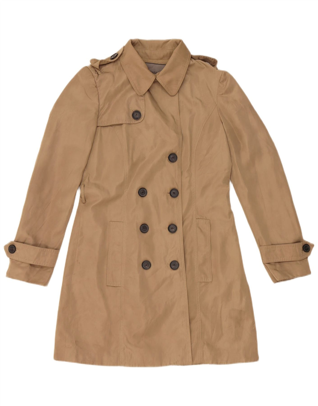 Женский тренч Zara UK 14, средний бежевый, полиэстер