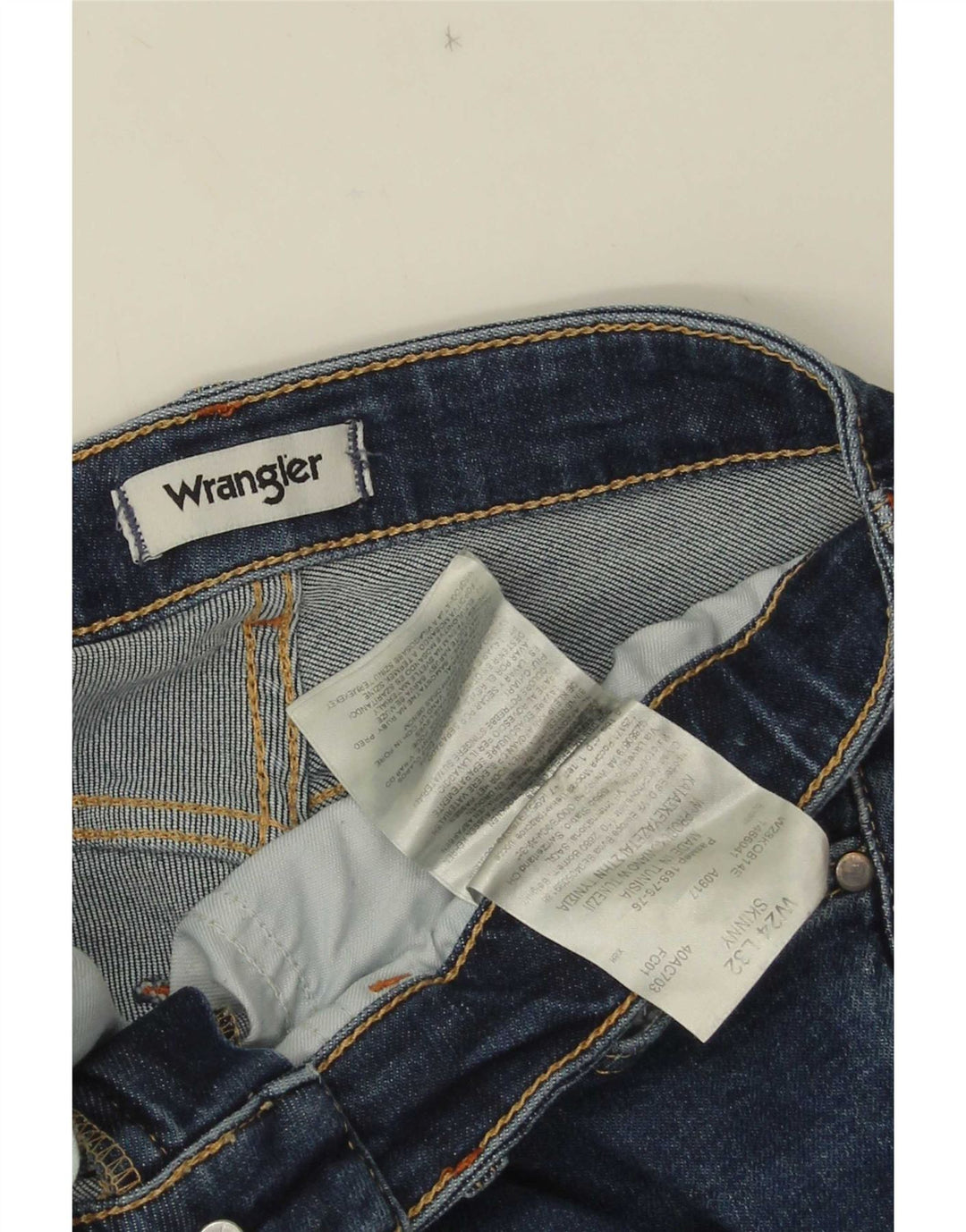 Женские джинсы скинни Wrangler W24 L32 синие