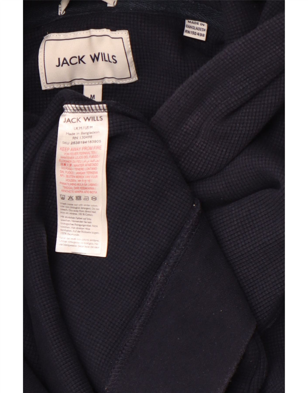 JACK WILLS Мужской джемпер с капюшоном среднего размера, темно-синий, хлопок