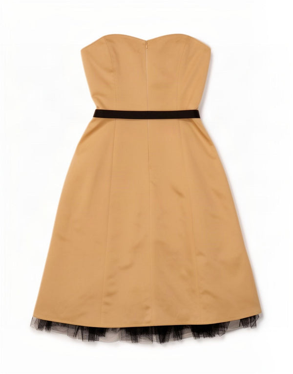 Principles Womens Strapless Dress UK 14 Large Gold Colourblock Polyester