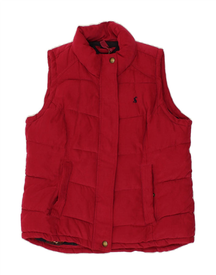 JULES Womens Padded Gilet UK 12 Medium Red Polyester Vintage Jules and Second-Hand Jules from Messina Hembry 