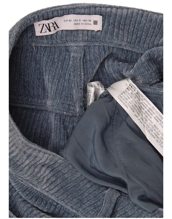Женские прямые вельветовые брюки Zara EU 40 Medium W30 L30, синие, полиэстер