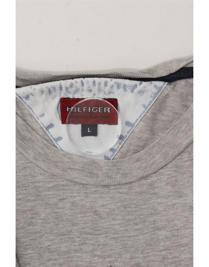 TOMMY HILFIGER Mens Graphic Top Long Sleeve Large Red Vintage Tommy Hilfiger and Second-Hand Tommy Hilfiger from Messina Hembry 