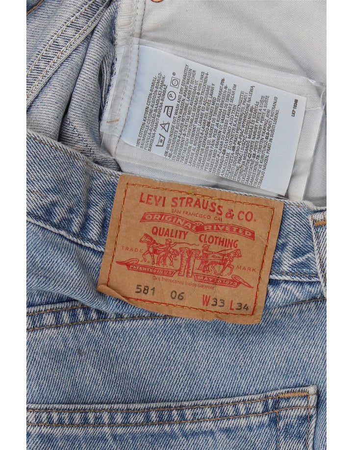 Мужские прямые джинсы Levi's 581 W33 L34 синие, хлопок