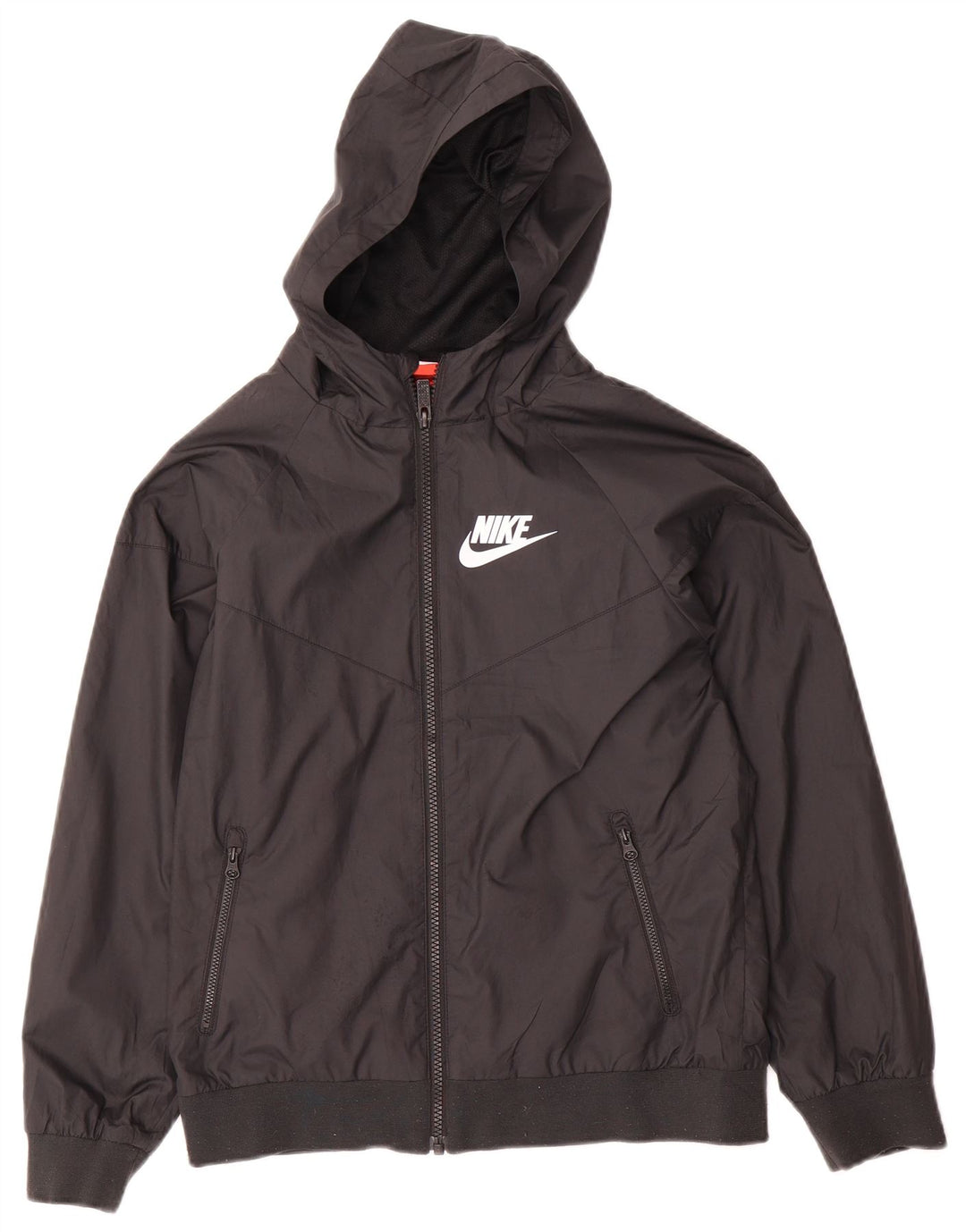 Женская дождевик с капюшоном Nike UK 12, средний черный полиэстер