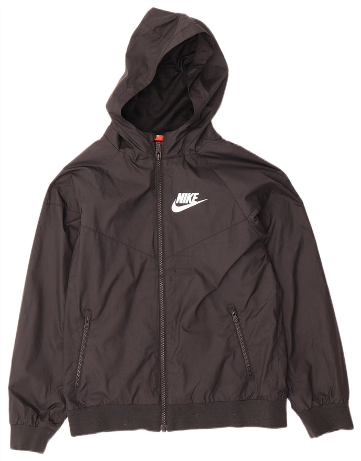 Женская дождевик с капюшоном Nike UK 12, средний черный полиэстер