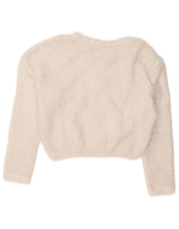 Женский укороченный джемпер с круглым вырезом Zara UK 10, маленький белый