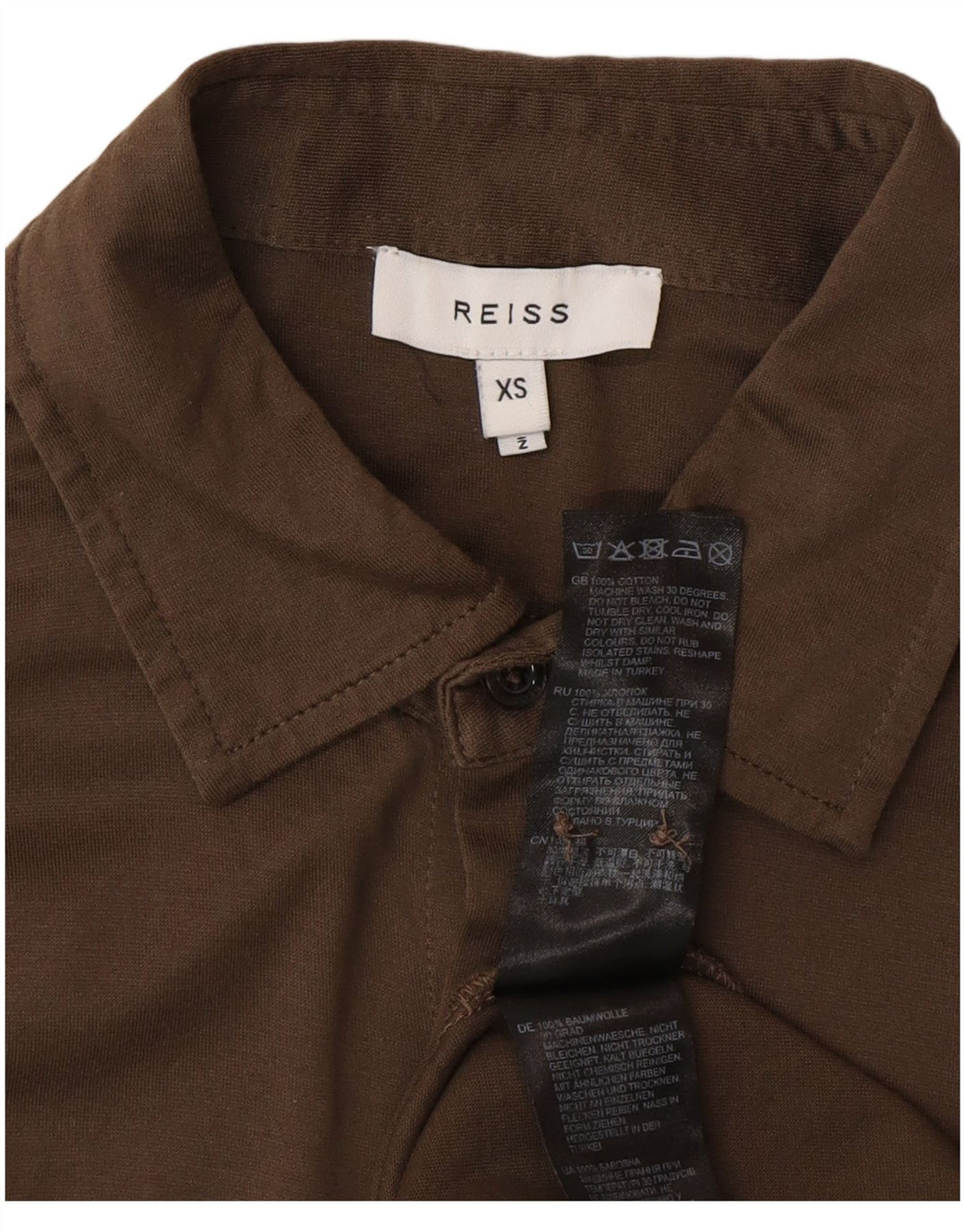 Мужская рубашка Reiss XS коричневая, хлопок