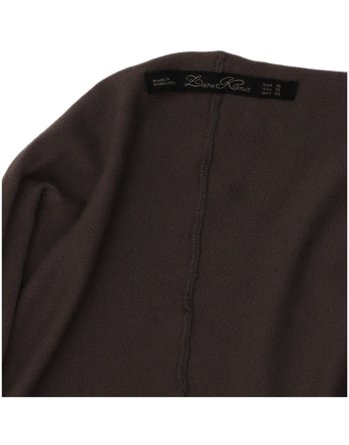 Женский открытый кардиган Zara UK 14, средний серый цвет