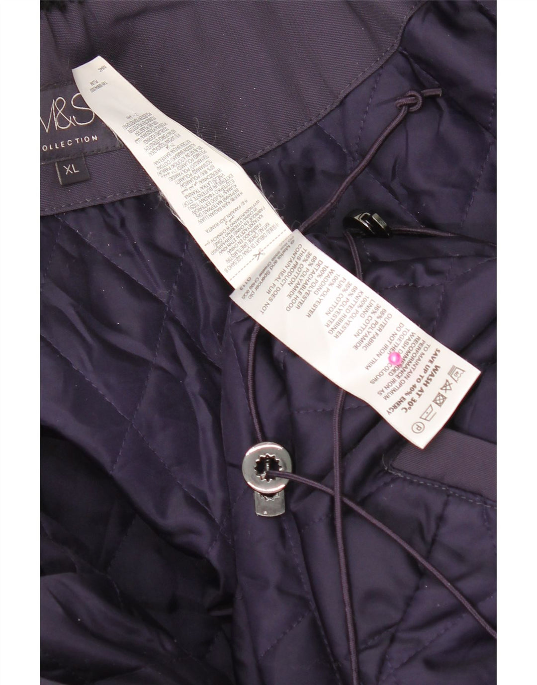 Женское стеганое пальто Marks & Spencer UK 18 XL Фиолетовый полиамид